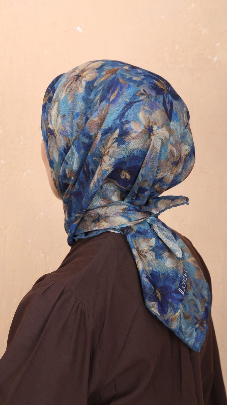 Locella Soft Pamuk Eşarp Mavi