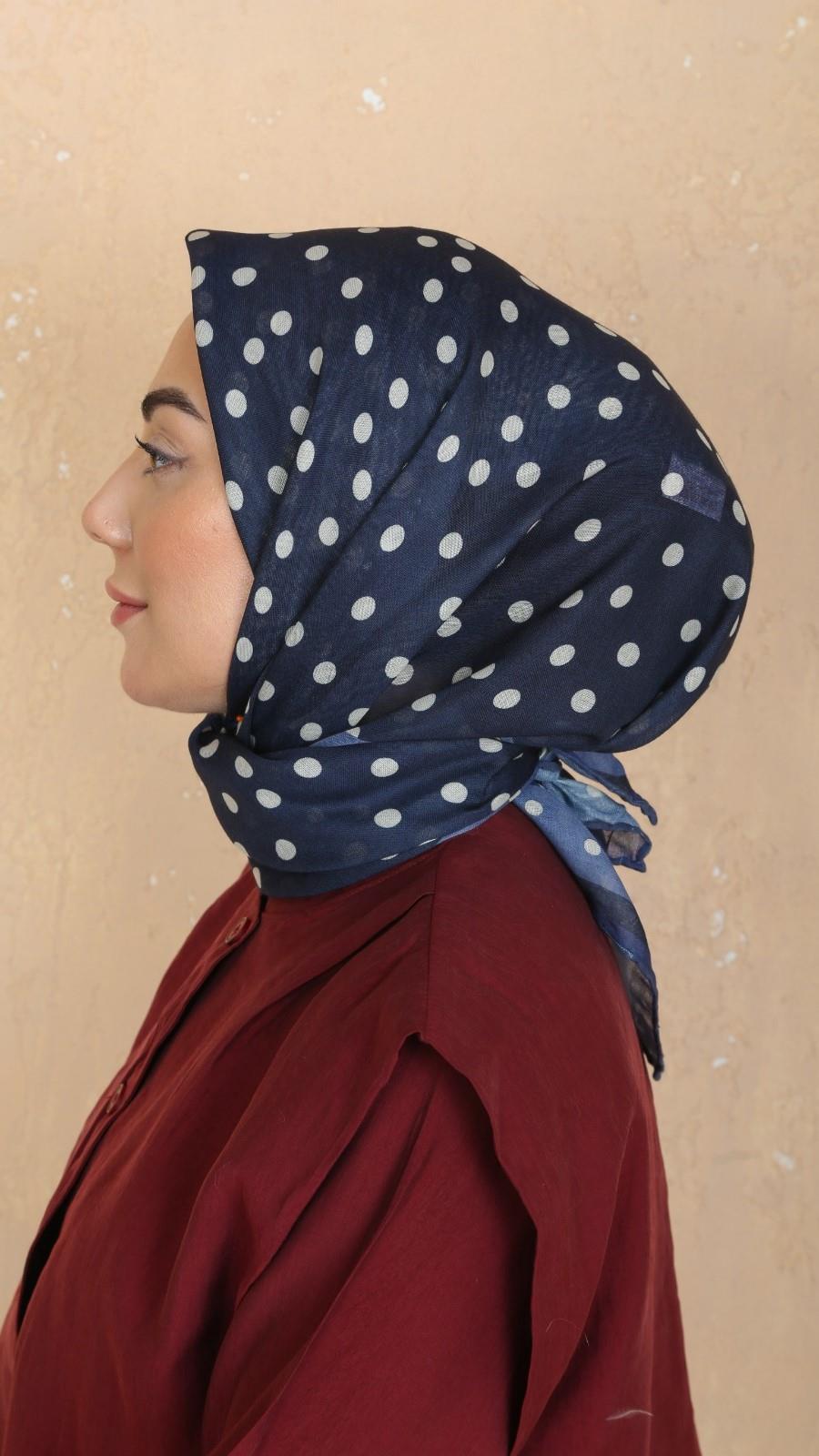 Locella Soft Pamuk Eşarp Lacivert