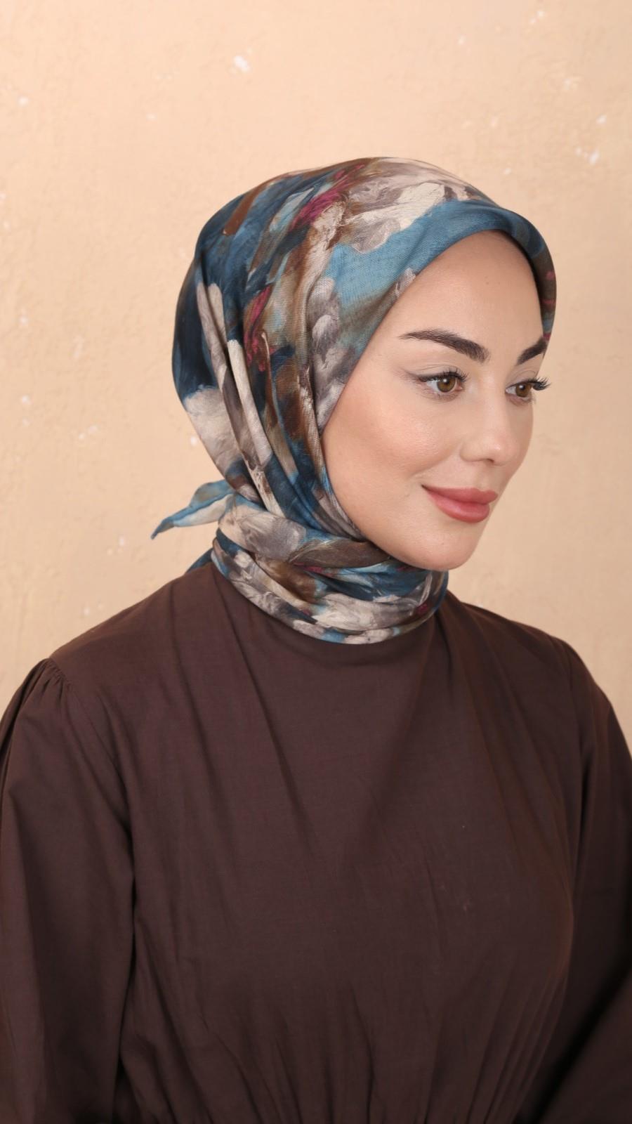 Locella Soft Pamuk Eşarp Petrol Mavi