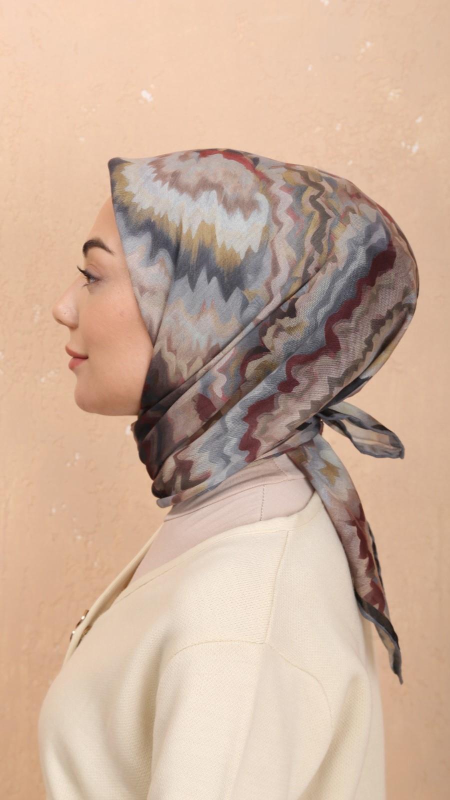 Locella Soft Pamuk Eşarp Siyah Vişne