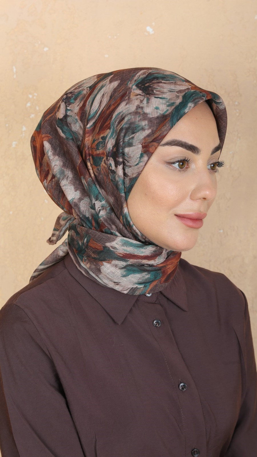 Locella Soft Pamuk Eşarp Kahve