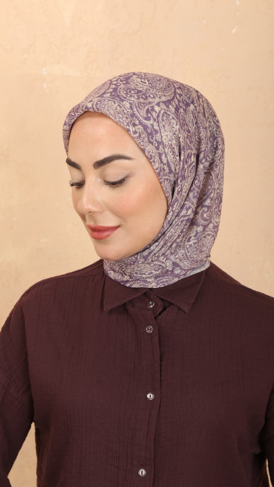 Locella Soft Pamuk Eşarp Mor