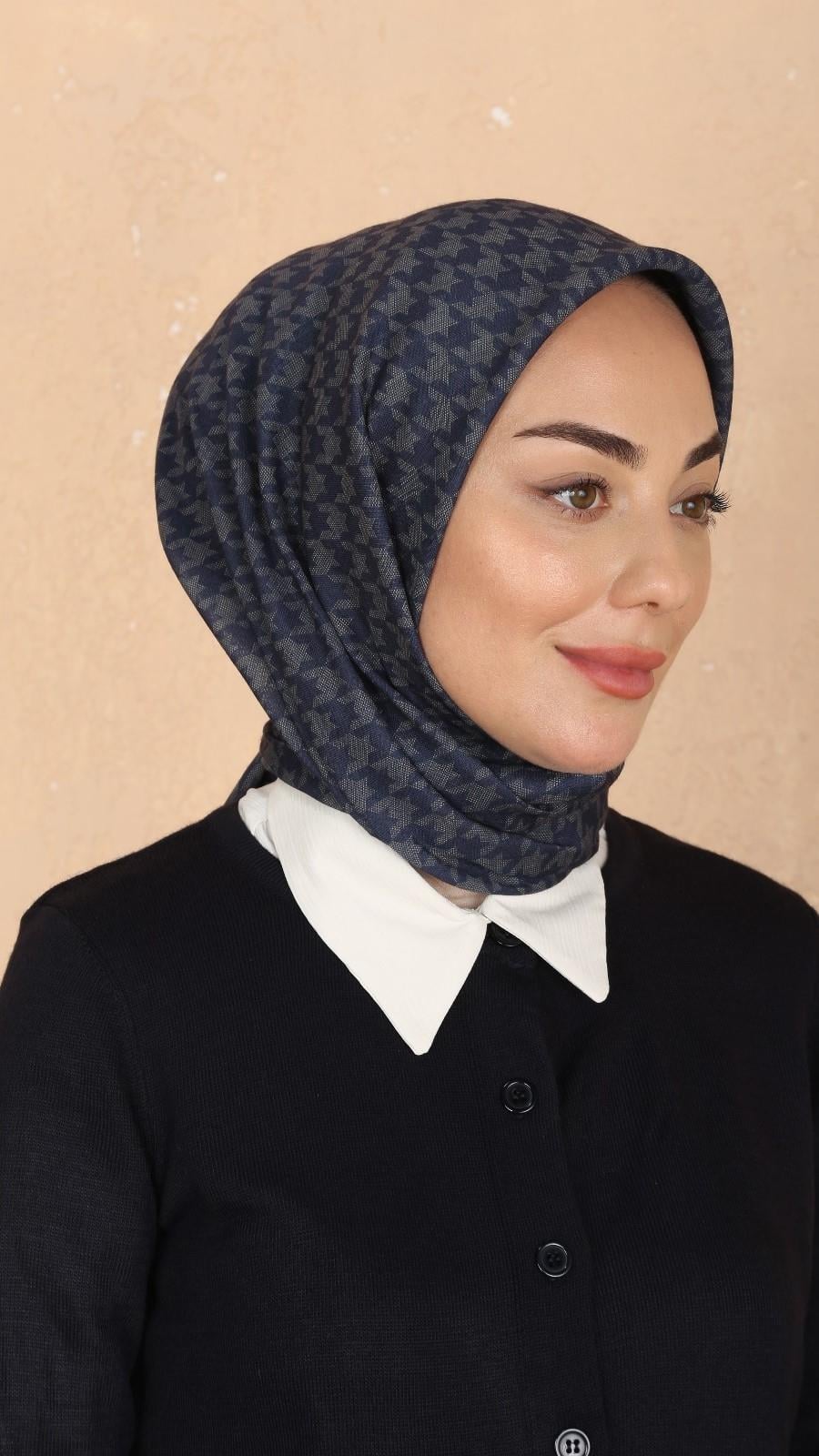 Locella Soft Pamuk Eşarp Lacivert