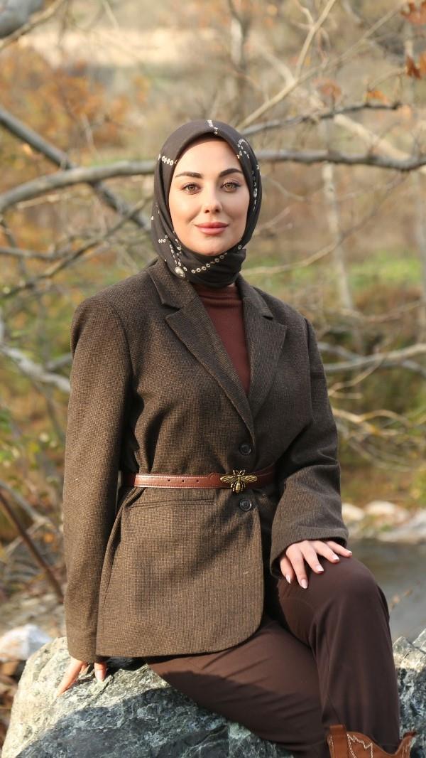 Locella Soft Pamuk Eşarp Kahve