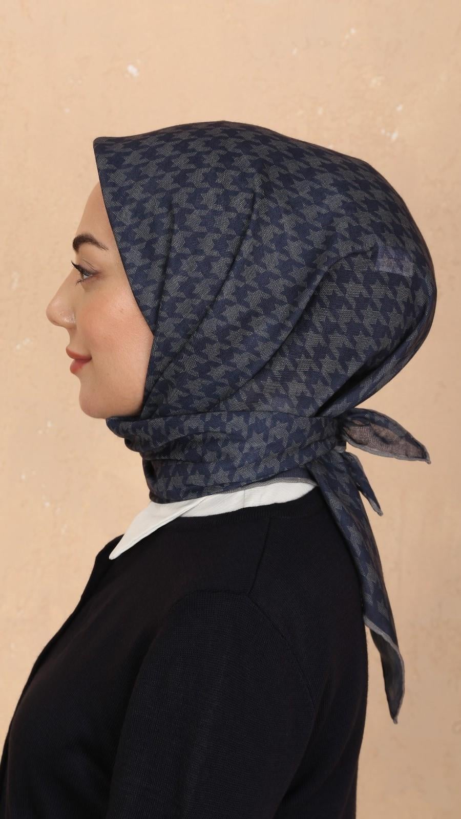 Locella Soft Pamuk Eşarp Lacivert