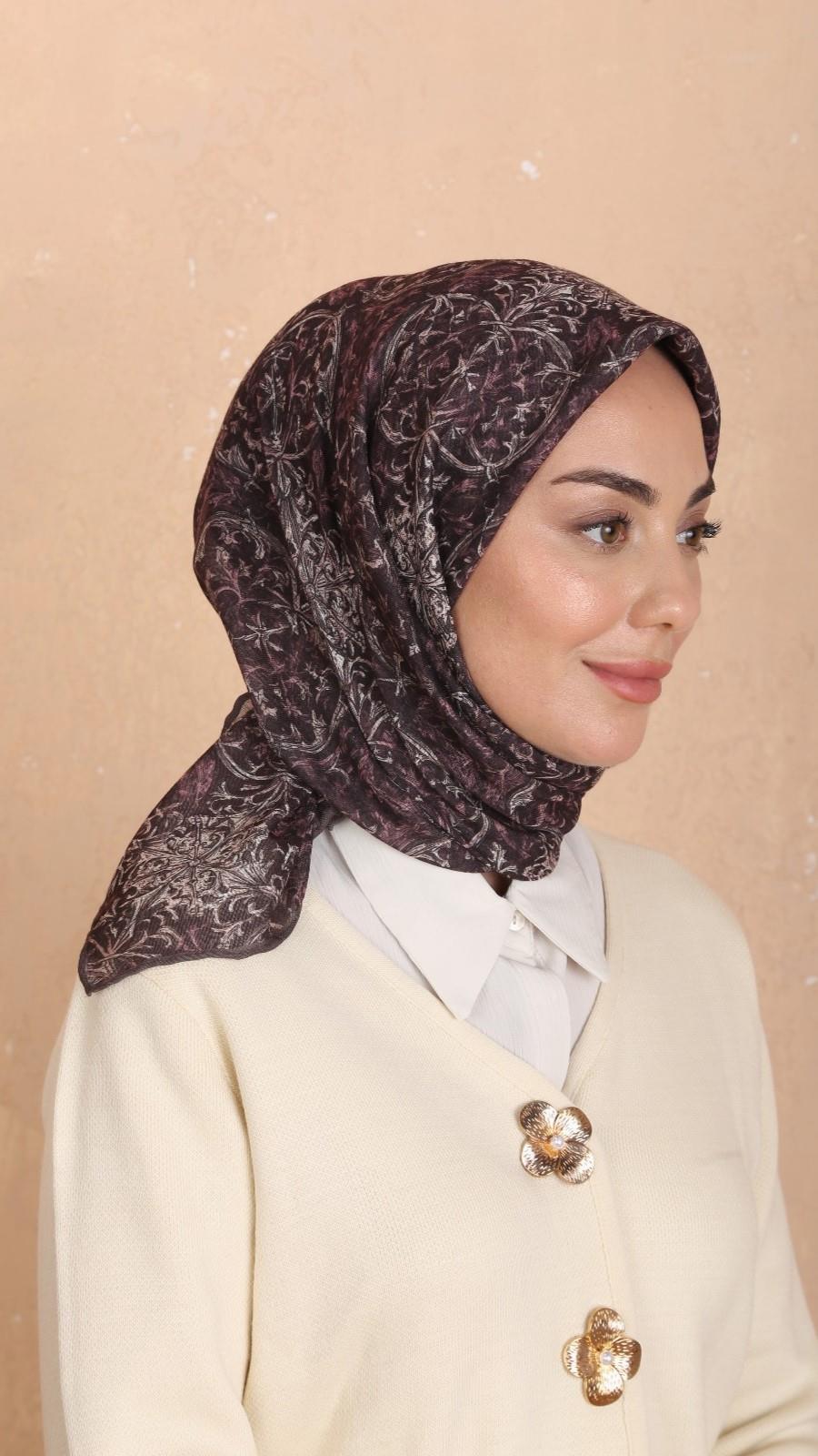 Locella Soft Pamuk Eşarp Koyu Mürdüm