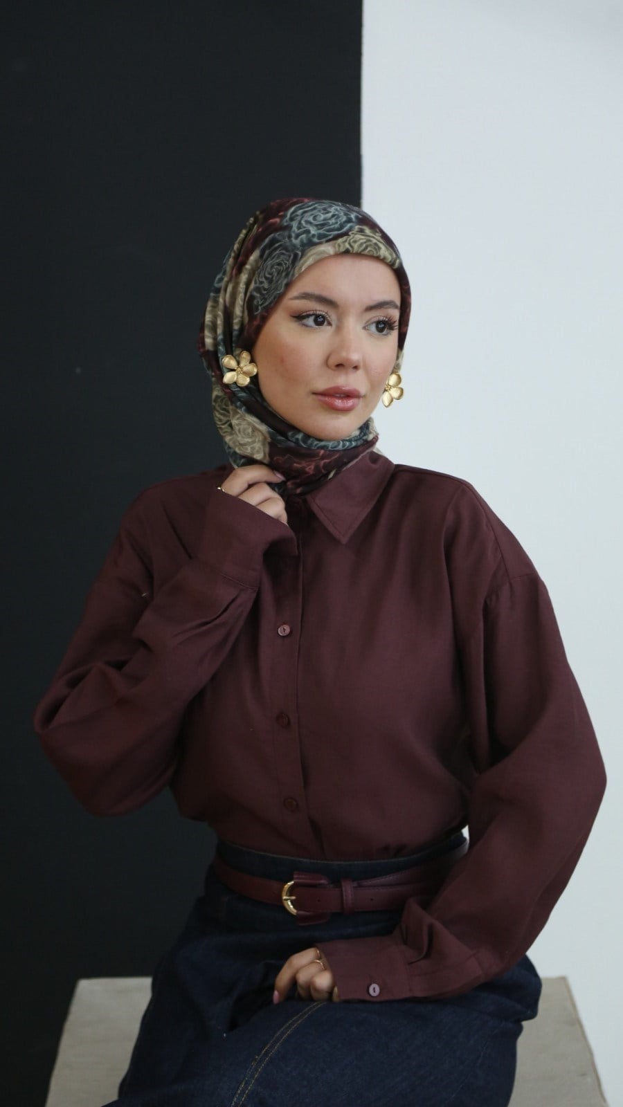 Locella Soft Pamuk Eşarp Bordo