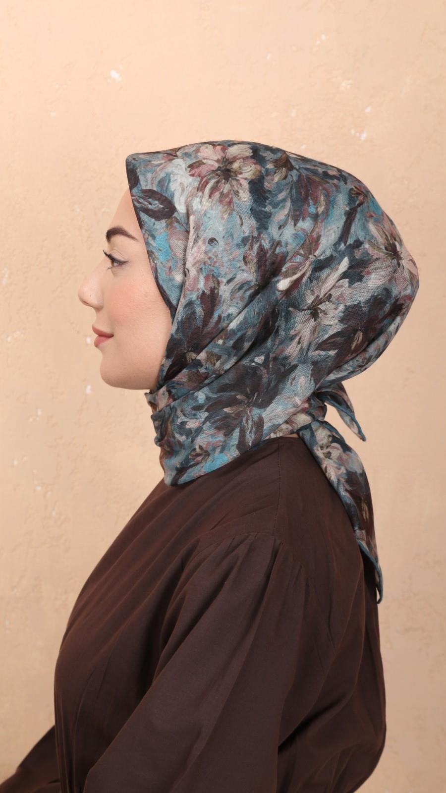 Locella Soft Pamuk Eşarp Petrol