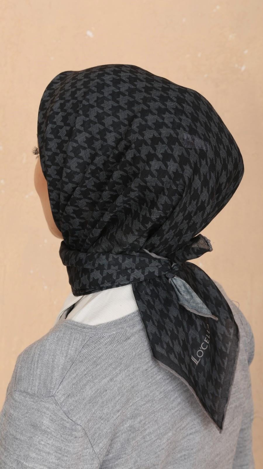 Locella Soft Pamuk Eşarp Siyah