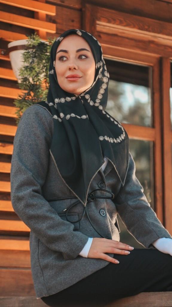 Locella Soft Pamuk Eşarp Siyah