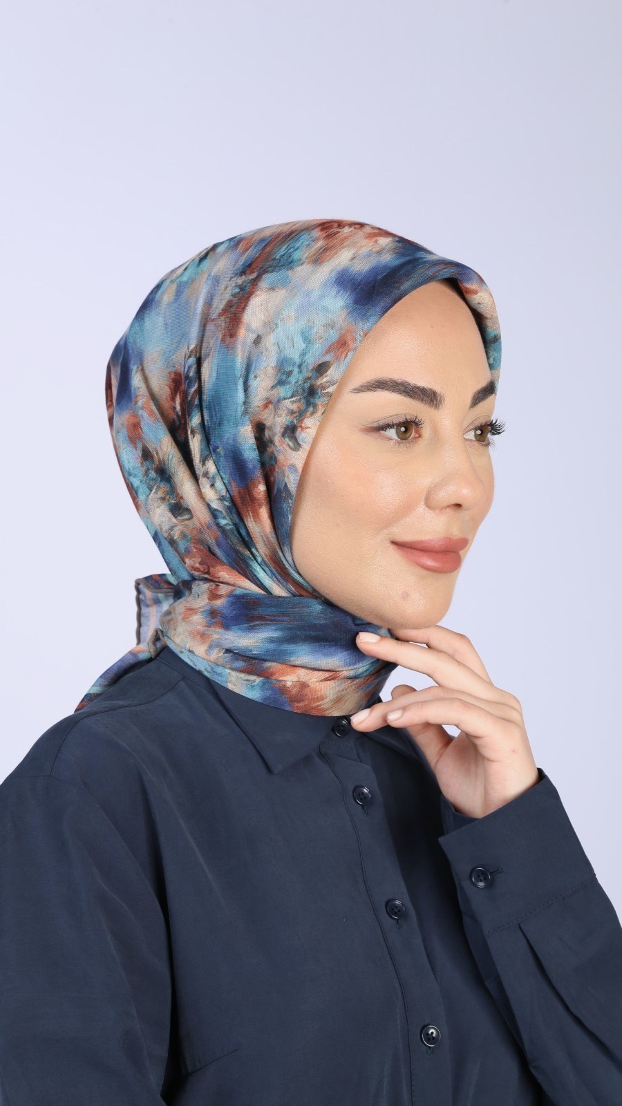 Locella Soft Pamuk Eşarp Mavi