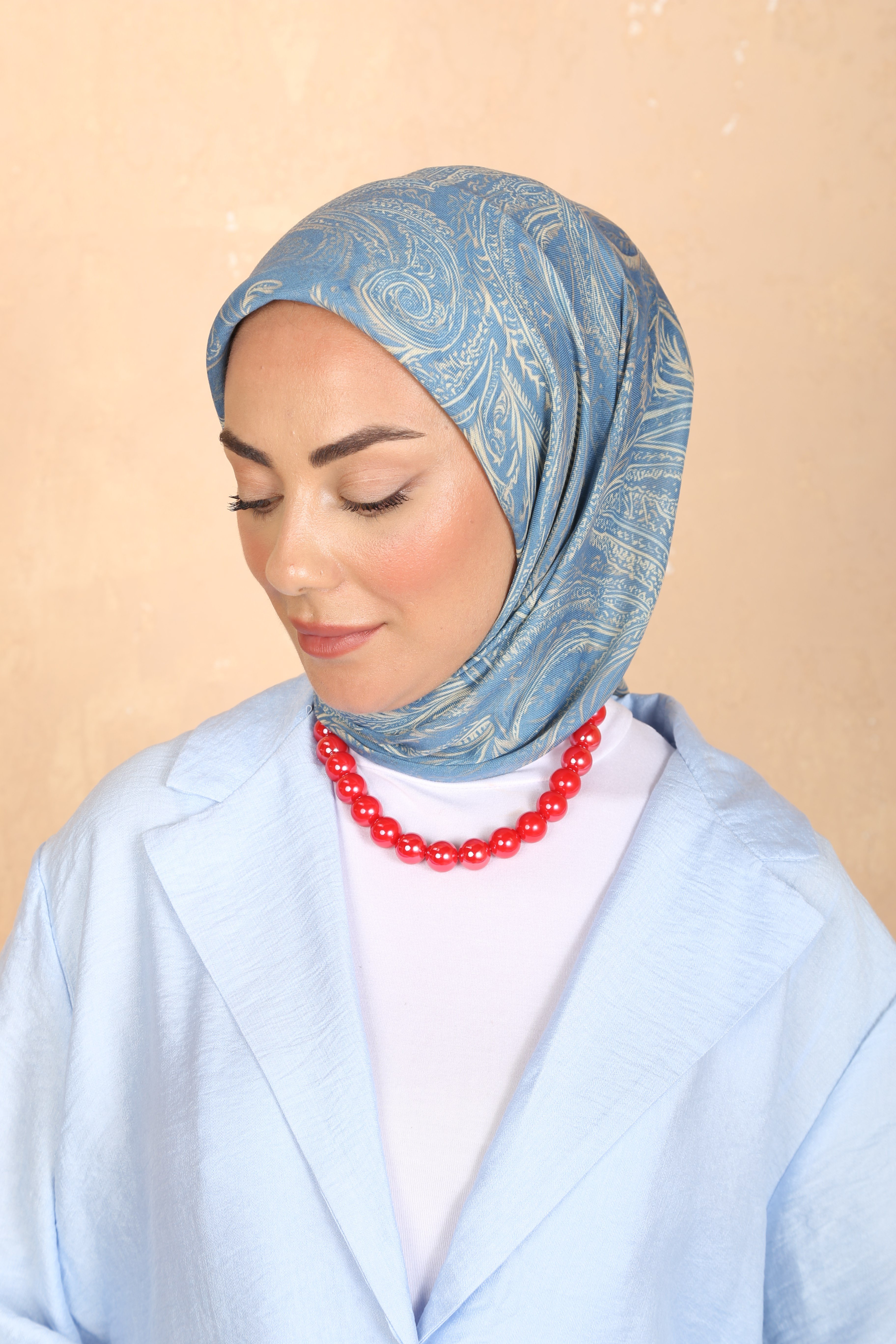 Locella Soft Pamuk Eşarp Mavi