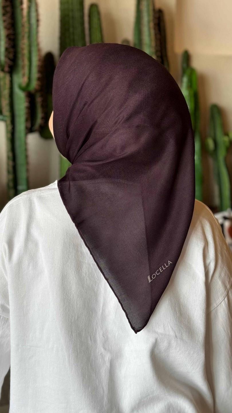 Locella Soft Pamuk Eşarp Koyu Mor-14