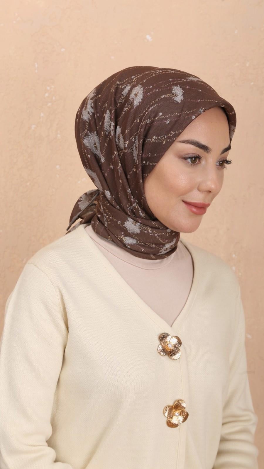 Locella Soft Pamuk Eşarp Kahve