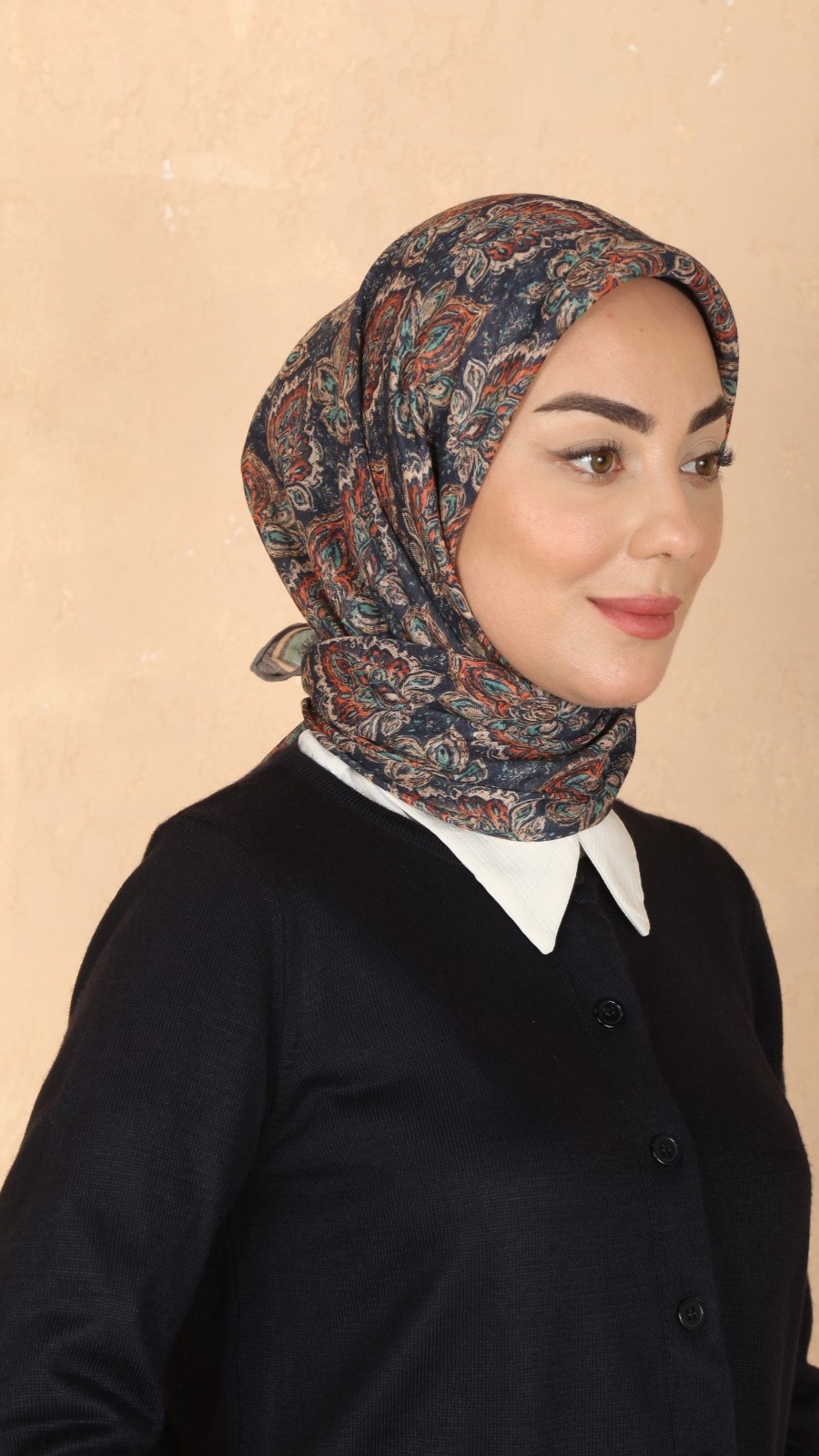 Locella Soft Pamuk Eşarp Koyu Mavi