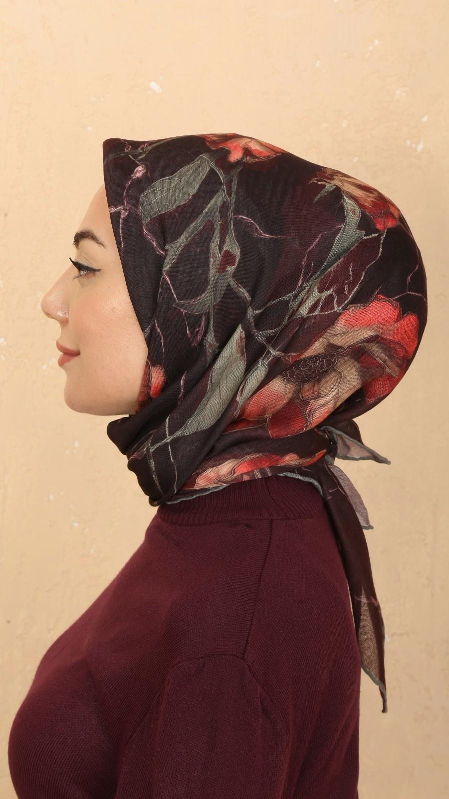 Locella Soft Pamuk Eşarp Koyu Bordo