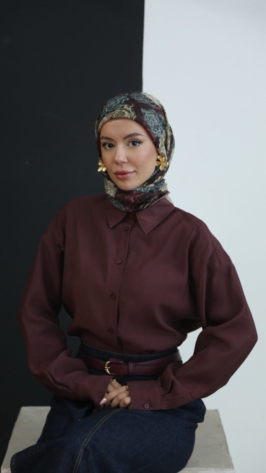Locella Soft Pamuk Eşarp Bordo