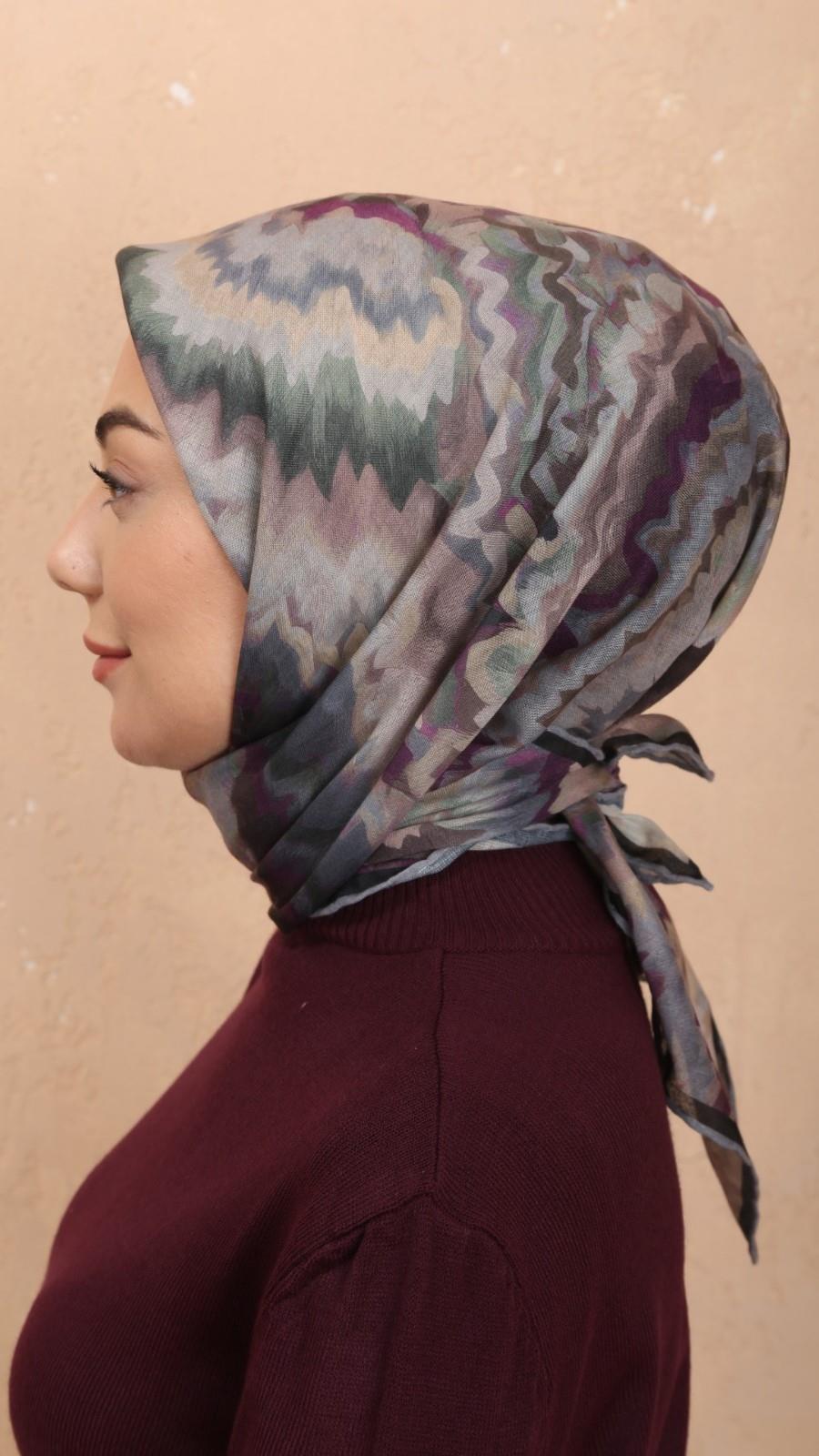 Locella Soft Pamuk Eşarp Siyah Mor