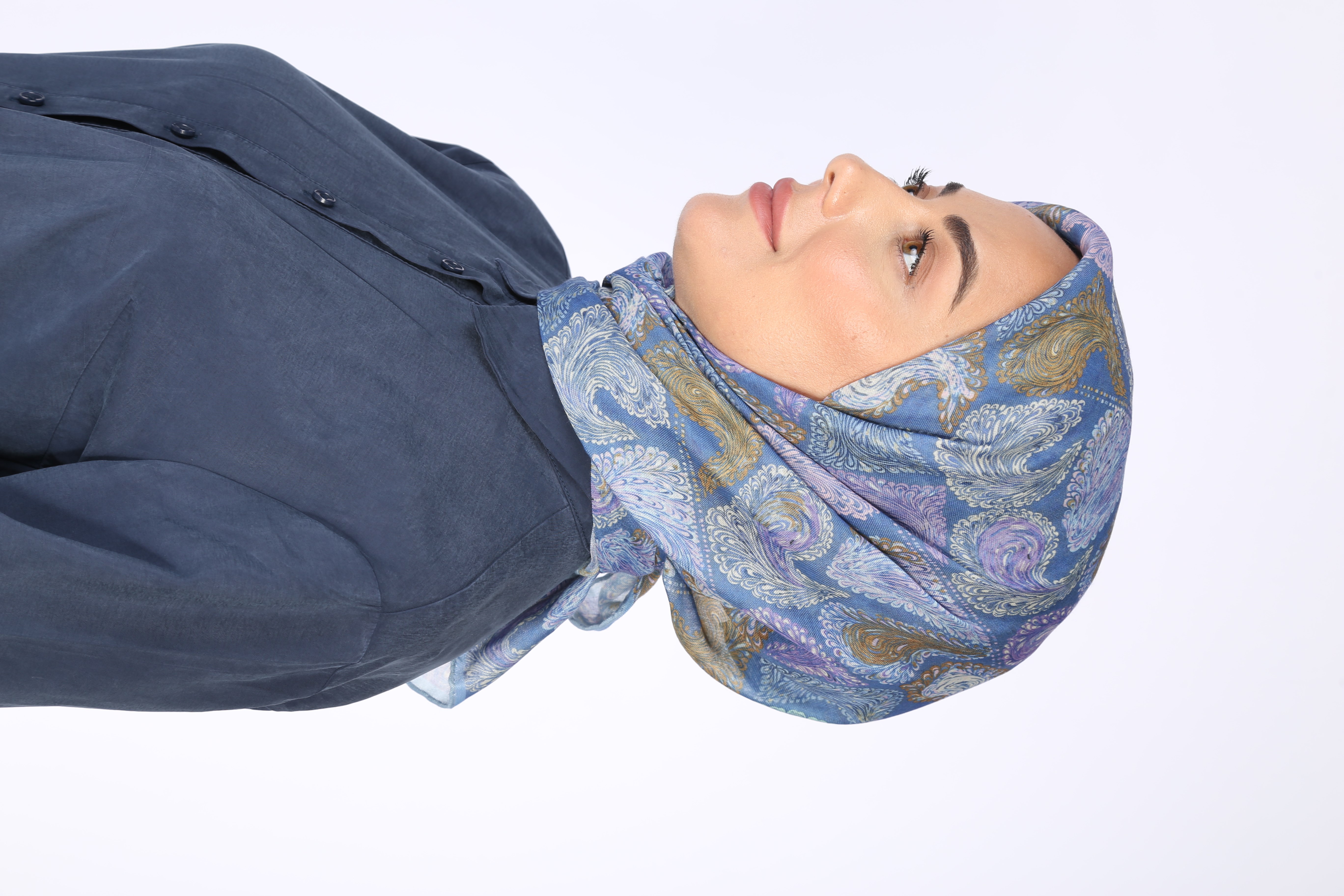 Locella Soft Pamuk Eşarp-Mavi