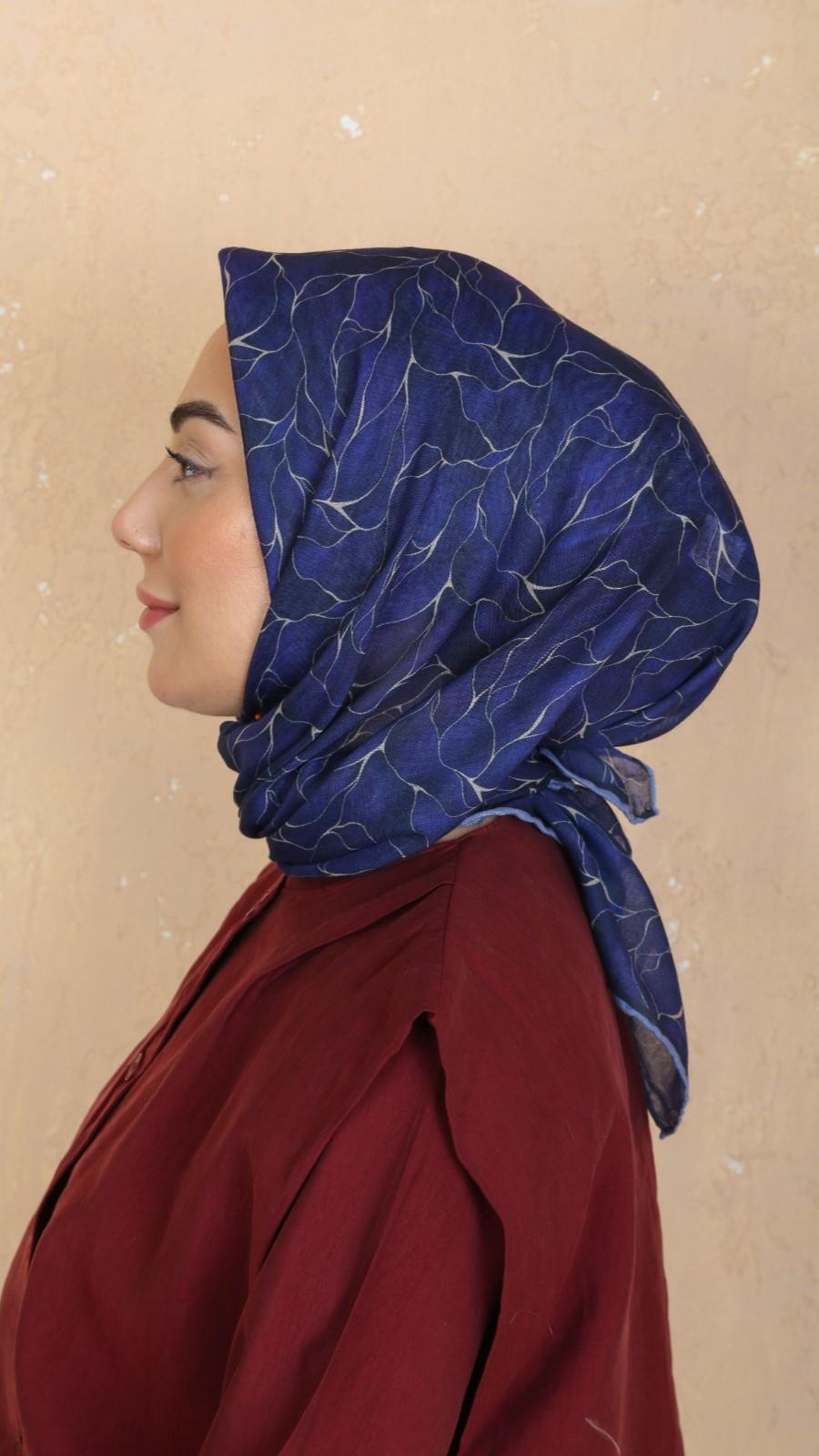 Locella Soft Pamuk Eşarp Lacivert
