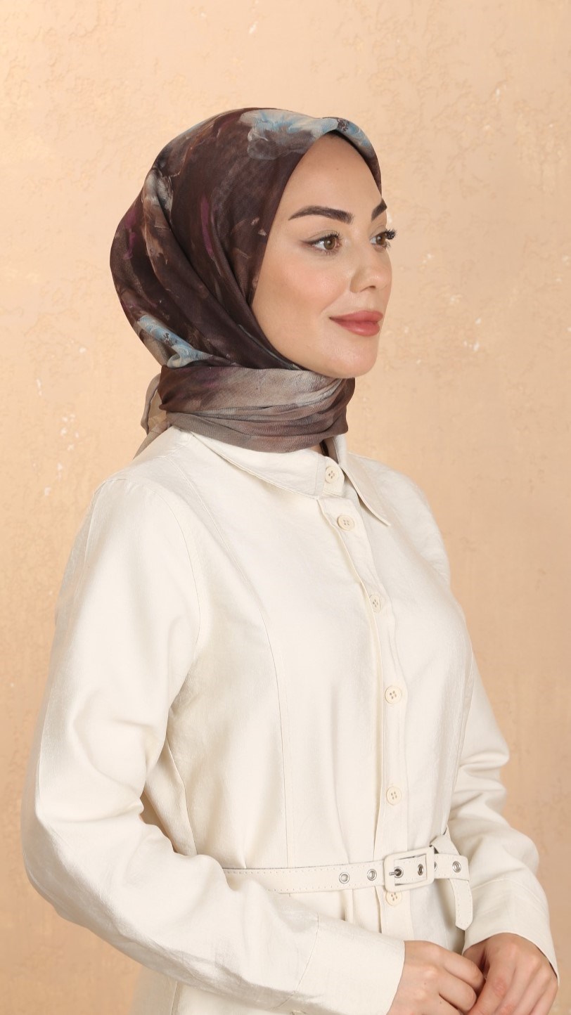 Locella Soft Pamuk Eşarp Kahve