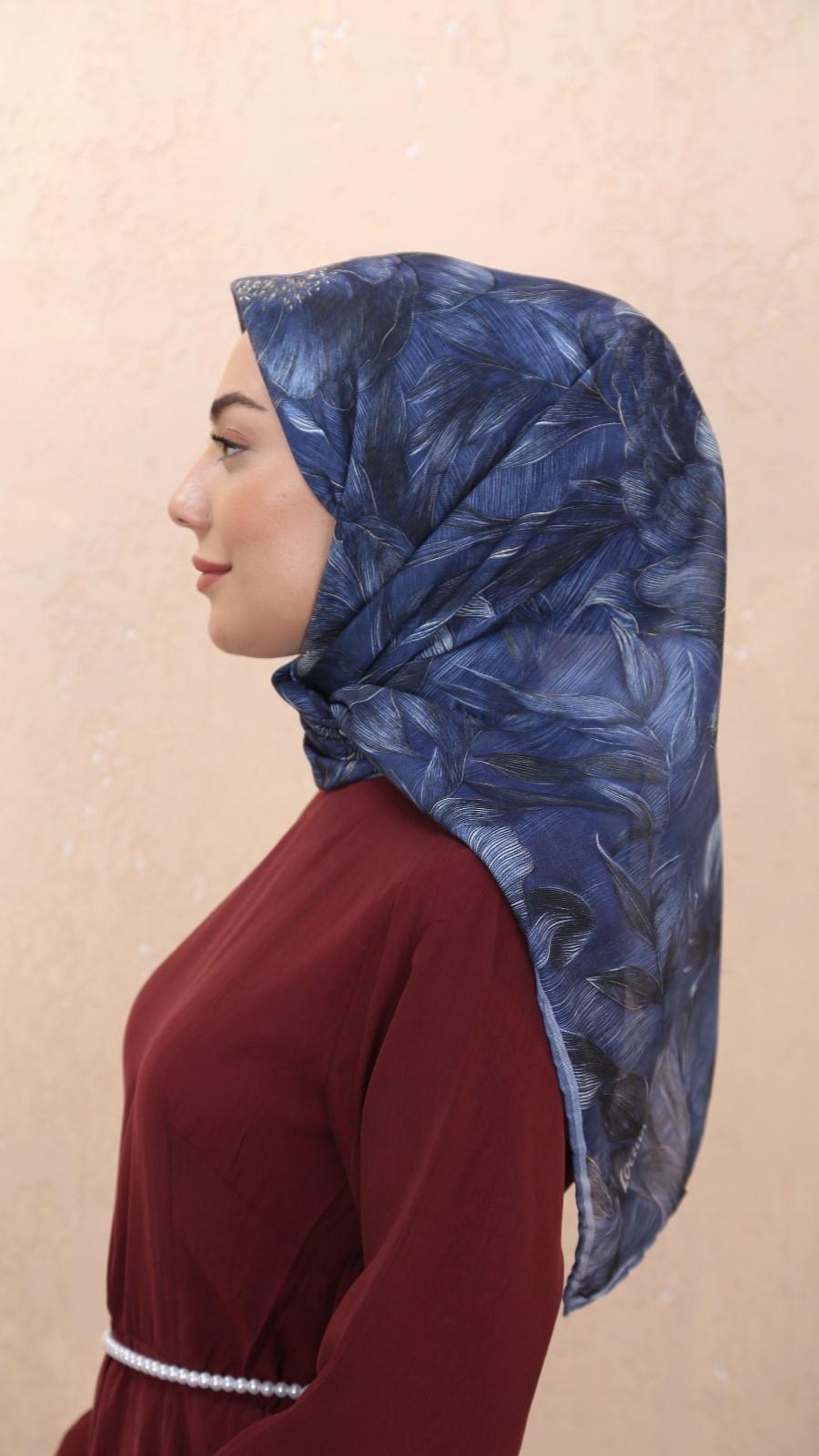 Locella Soft Pamuk Eşarp Koyu Mavi-6