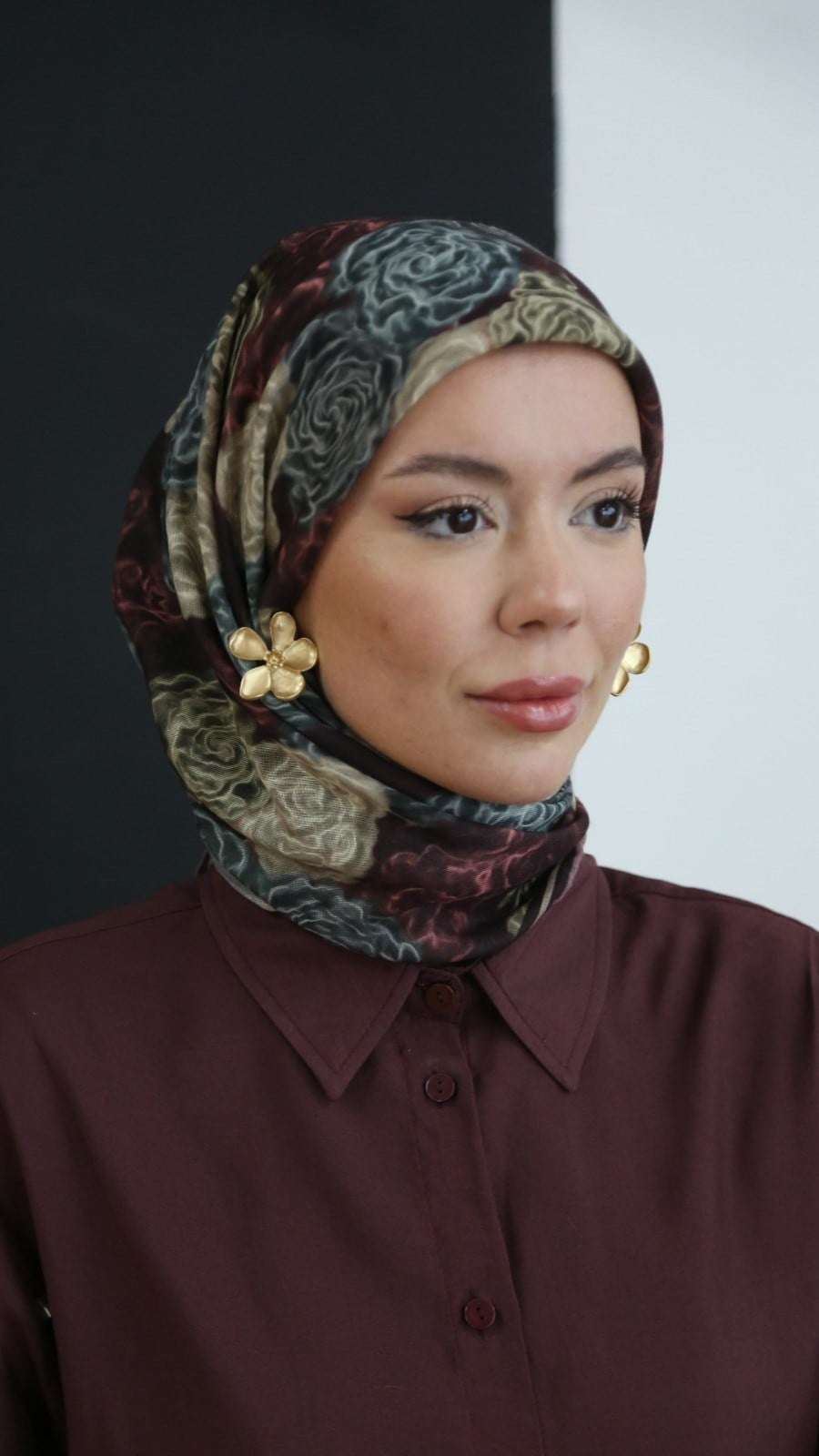 Locella Soft Pamuk Eşarp Bordo
