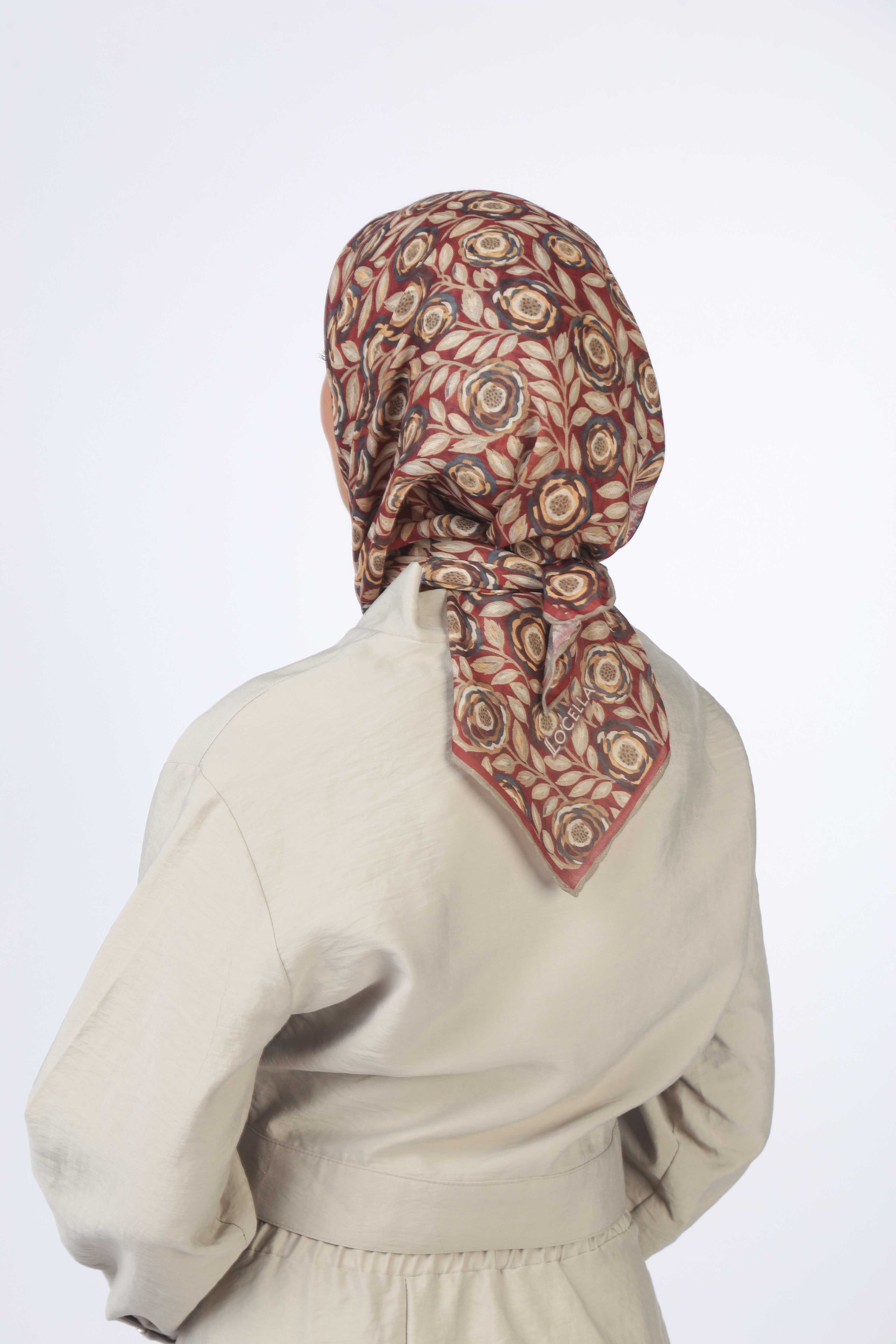 Locella Soft Pamuk Eşarp Bordo
