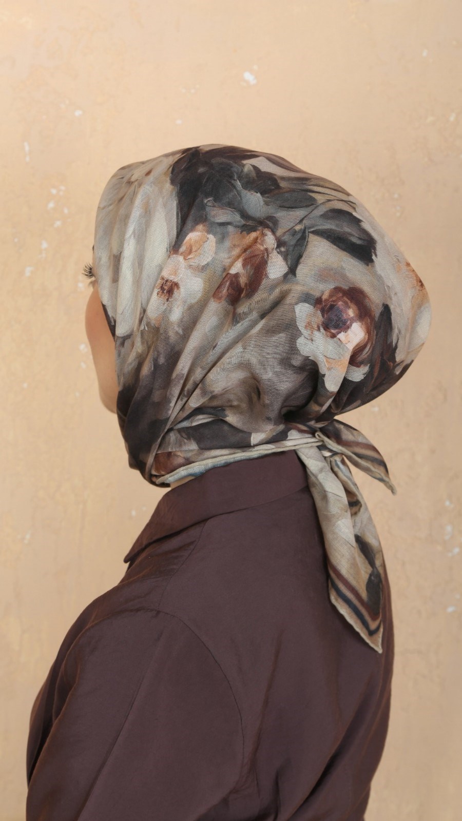 Locella Soft Pamuk Eşarp Koyu Bej