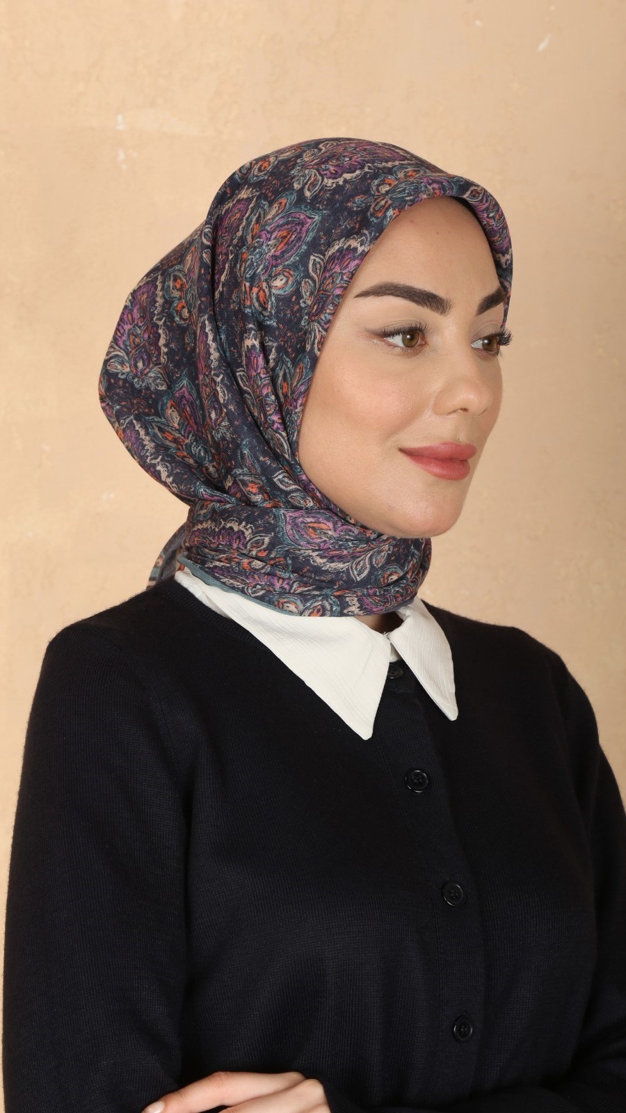 Locella Soft Pamuk Eşarp Lacivert