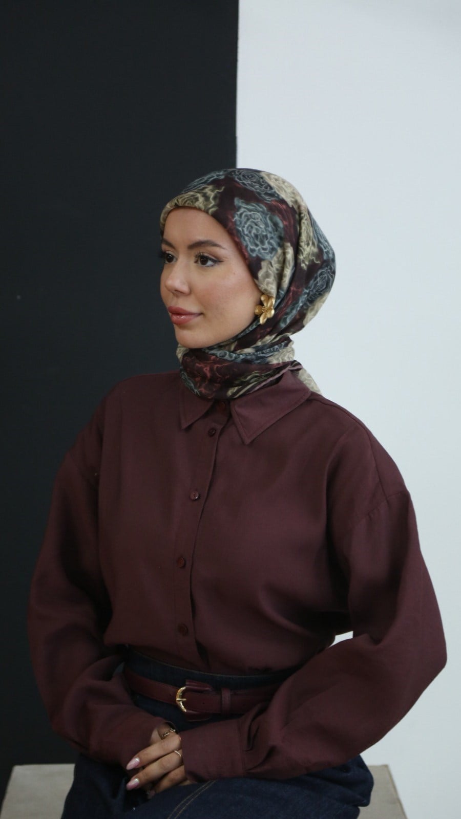 Locella Soft Pamuk Eşarp Bordo