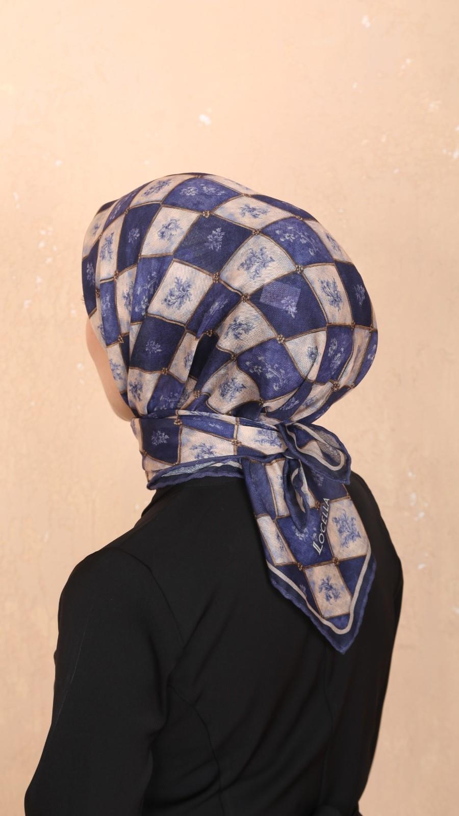 Locella Soft Pamuk Eşarp Lacivert
