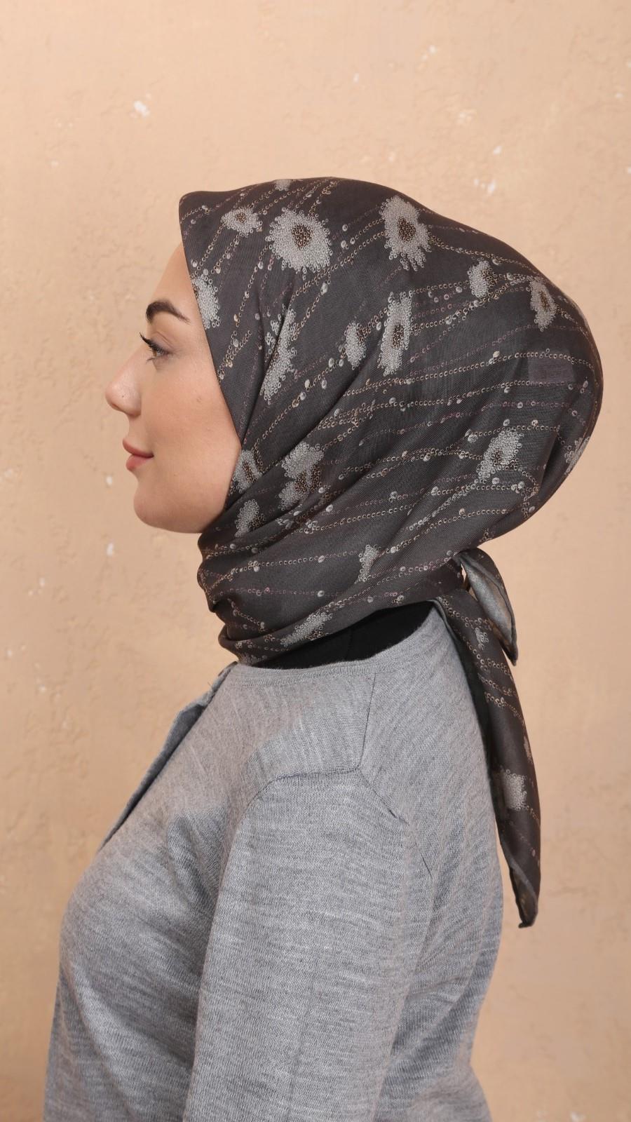 Locella Soft Pamuk Eşarp Koyu Gri