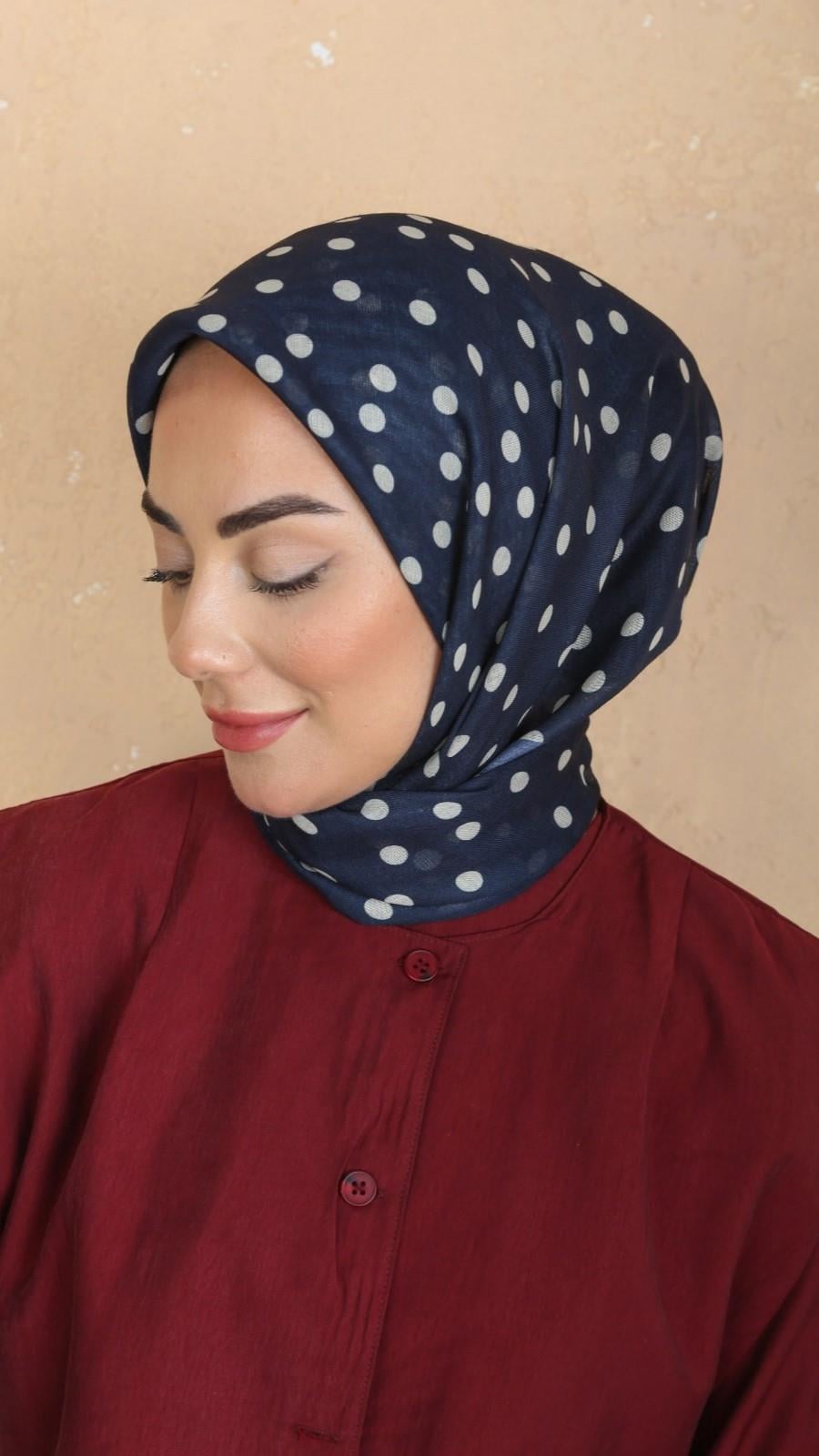 Locella Soft Pamuk Eşarp Lacivert