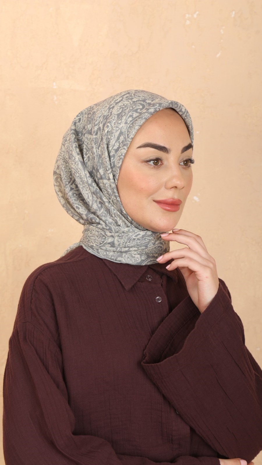 Locella Soft Pamuk Eşarp Gri