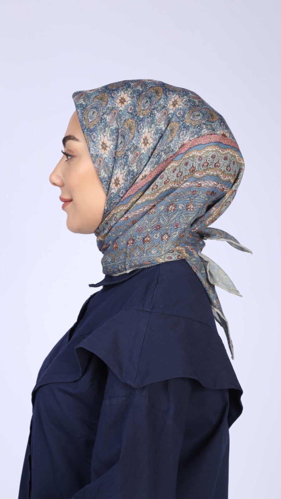 Locella Soft Pamuk Eşarp Mavi