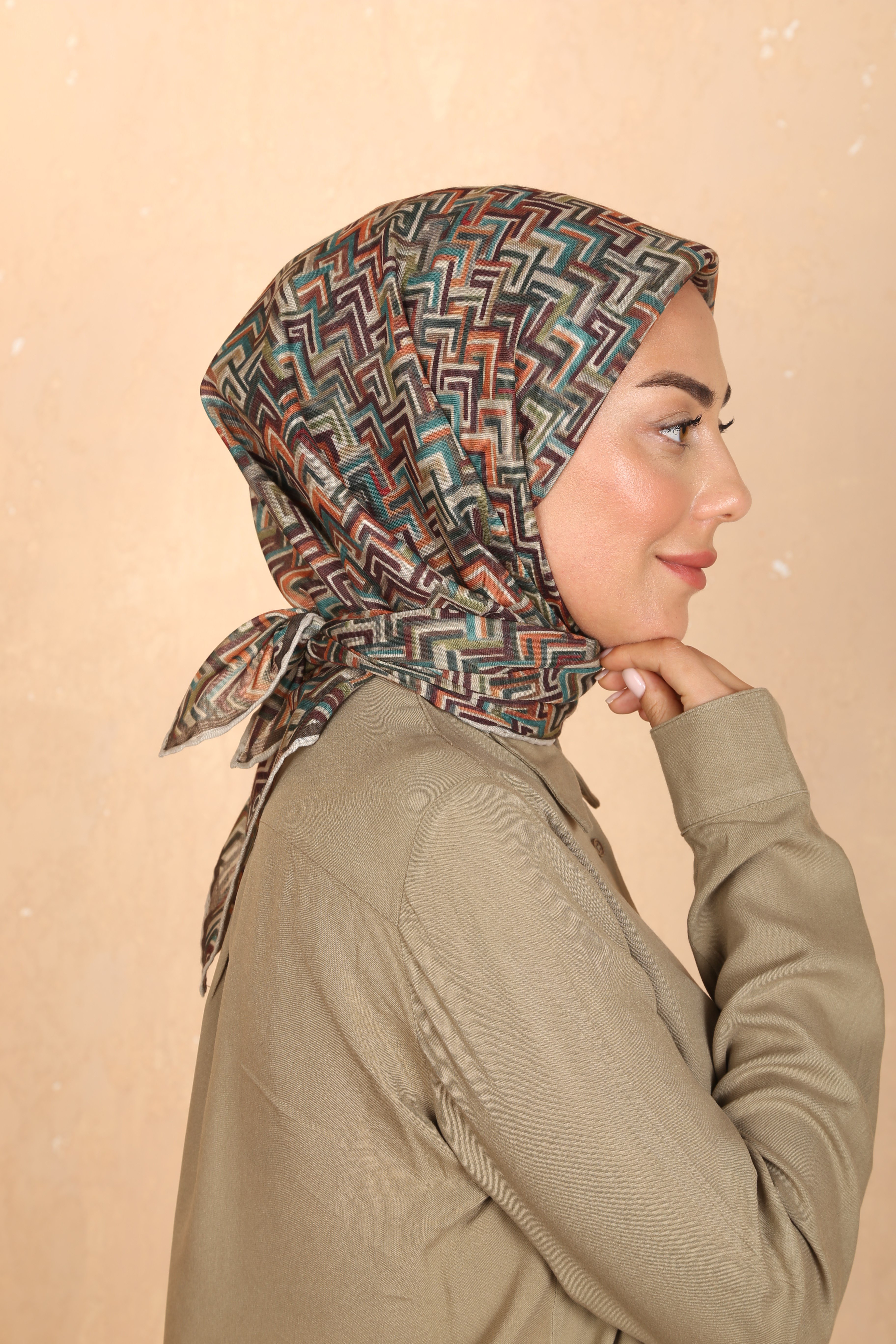 Locella Soft Pamuk Eşarp Haki