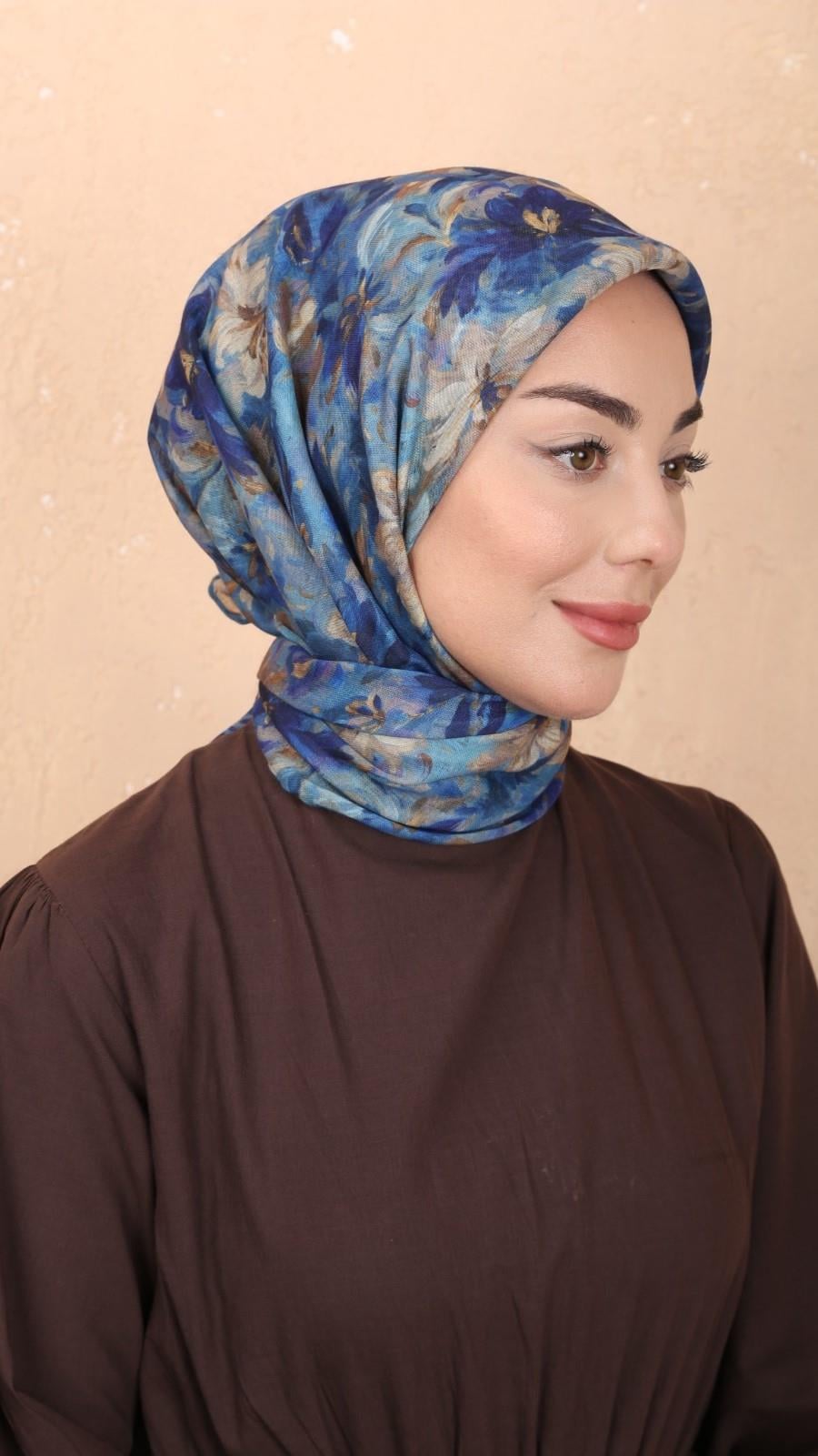 Locella Soft Pamuk Eşarp Mavi