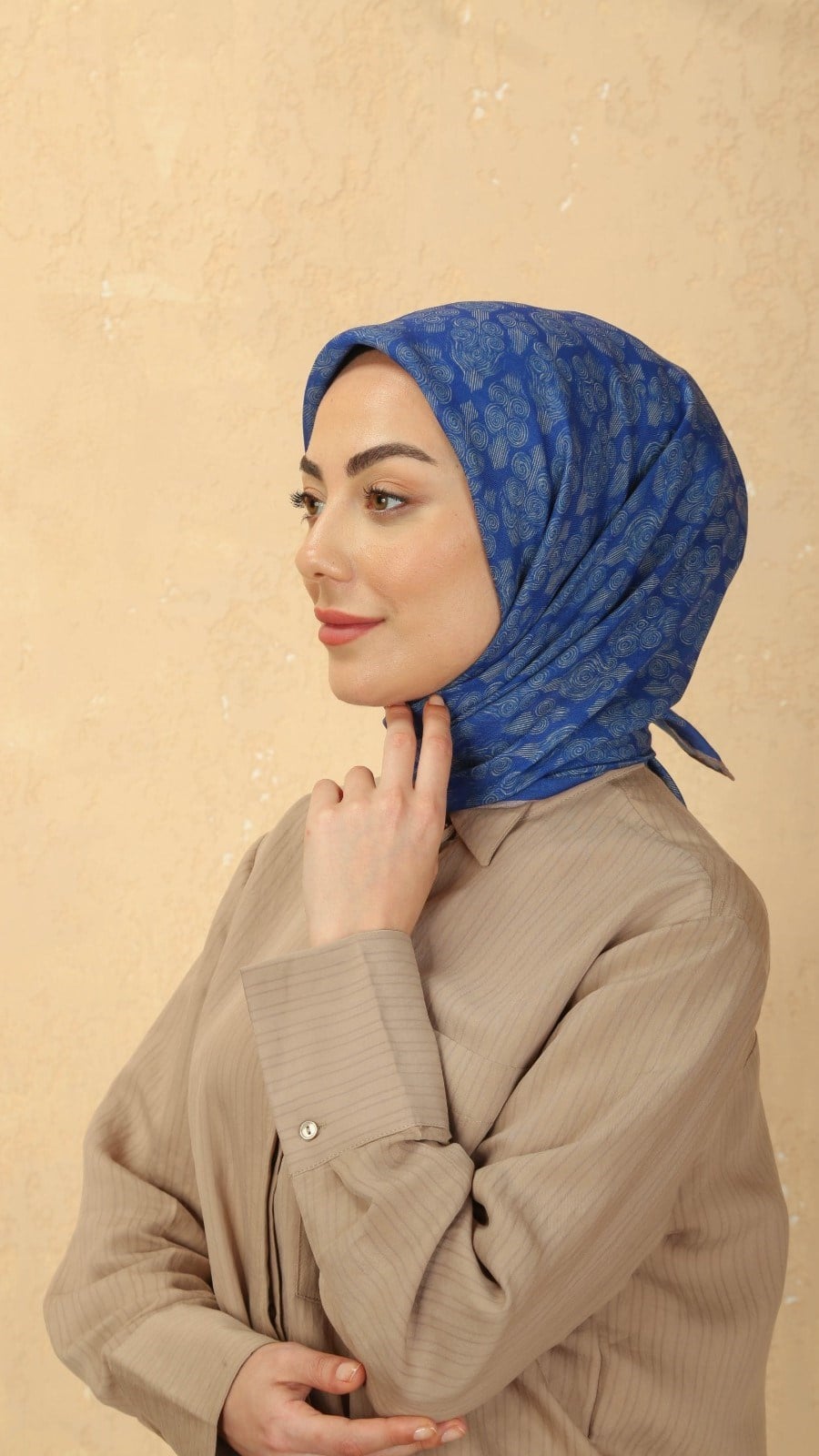 Locella Soft Pamuk Eşarp Saks Mavisi