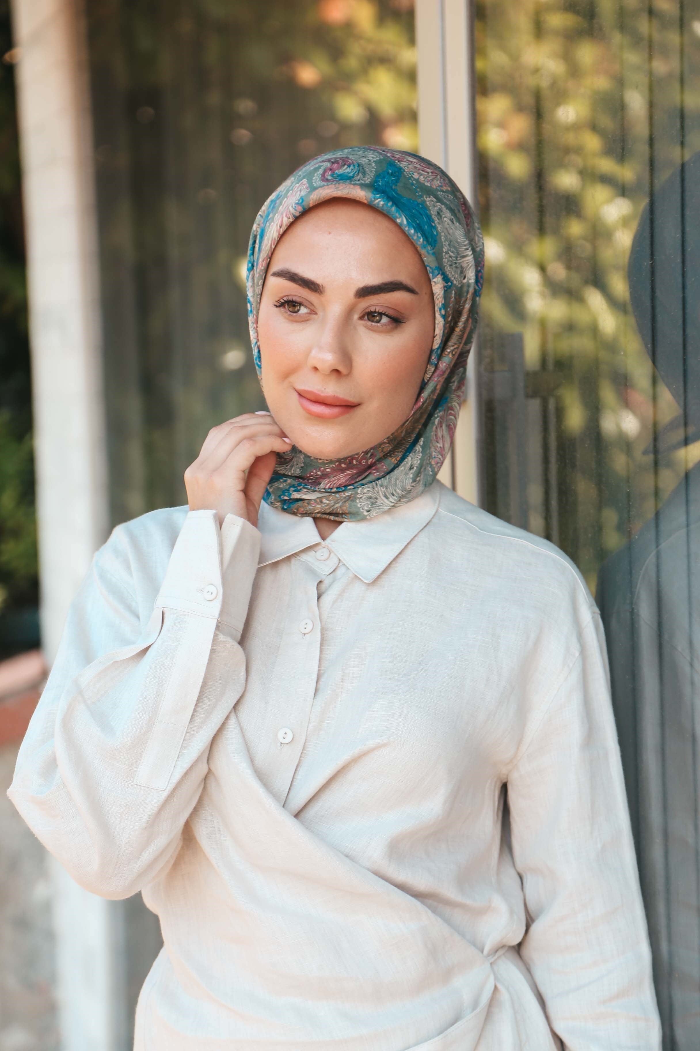 Locella Soft Pamuk Eşarp-Gri