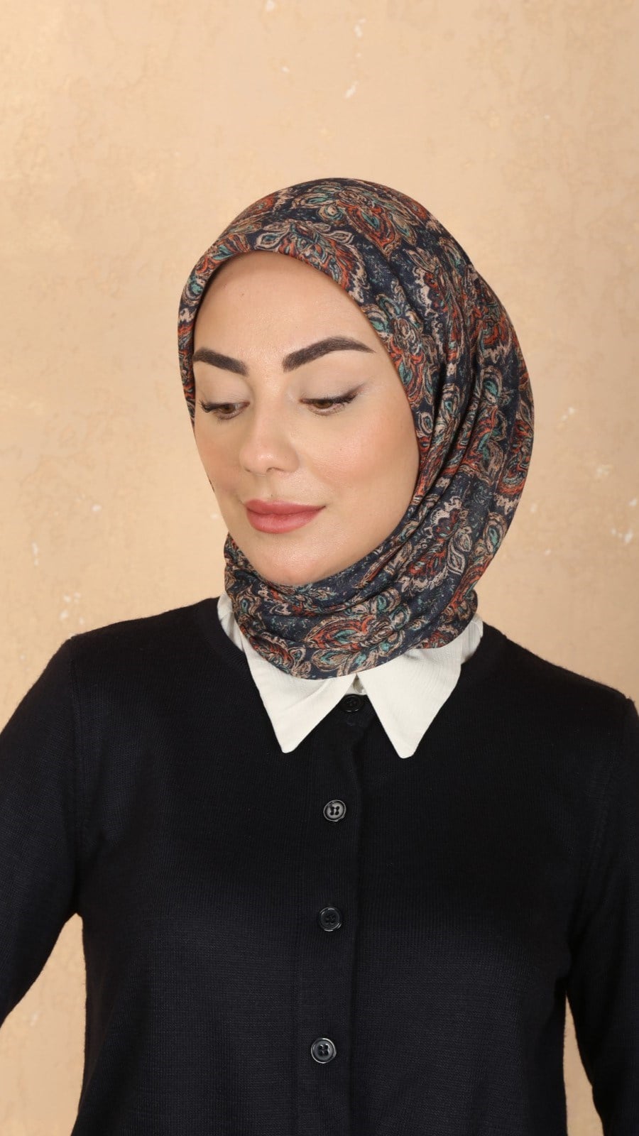 Locella Soft Pamuk Eşarp Koyu Mavi