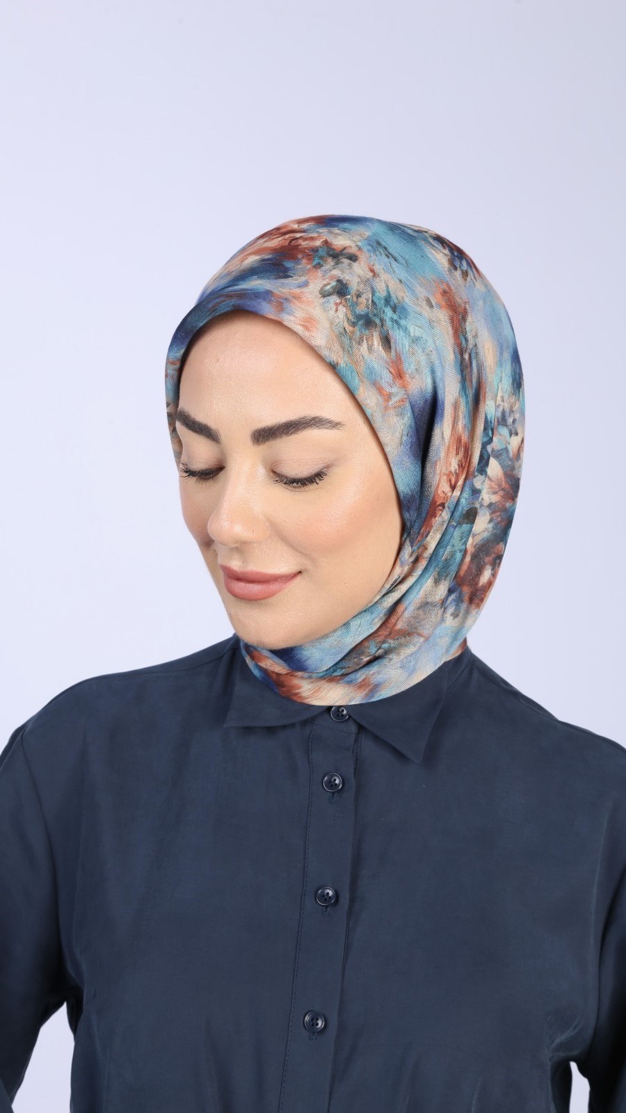 Locella Soft Pamuk Eşarp Mavi