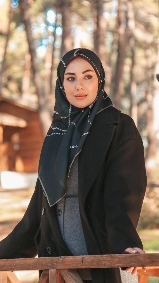 Locella Soft Pamuk Eşarp Siyah