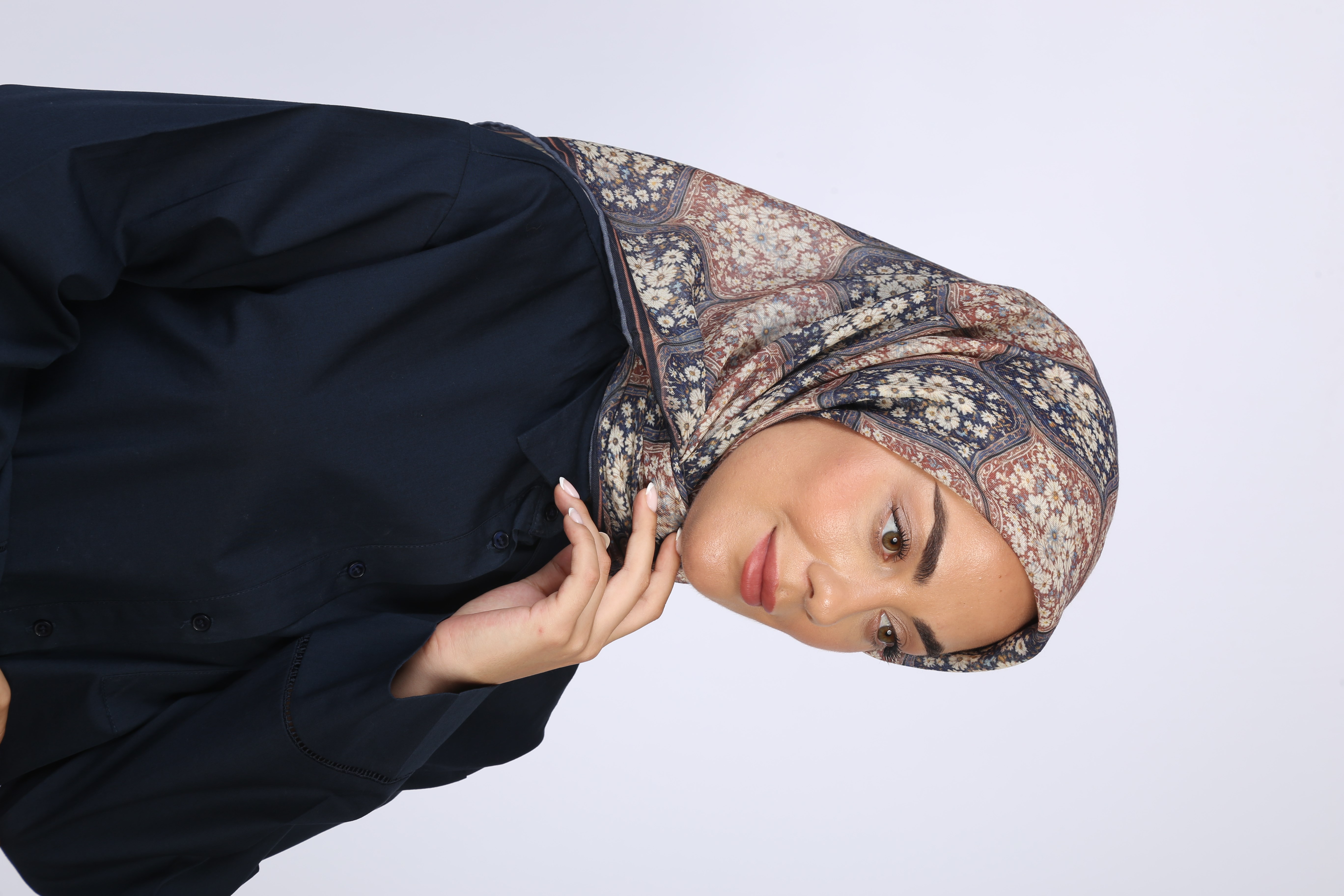 Locella Soft Pamuk Eşarp Lacivert