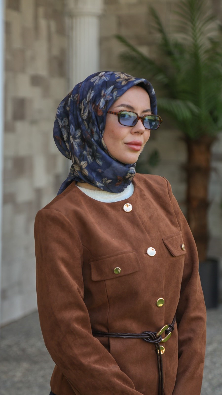 Locella Soft Pamuk Eşarp Lacivert