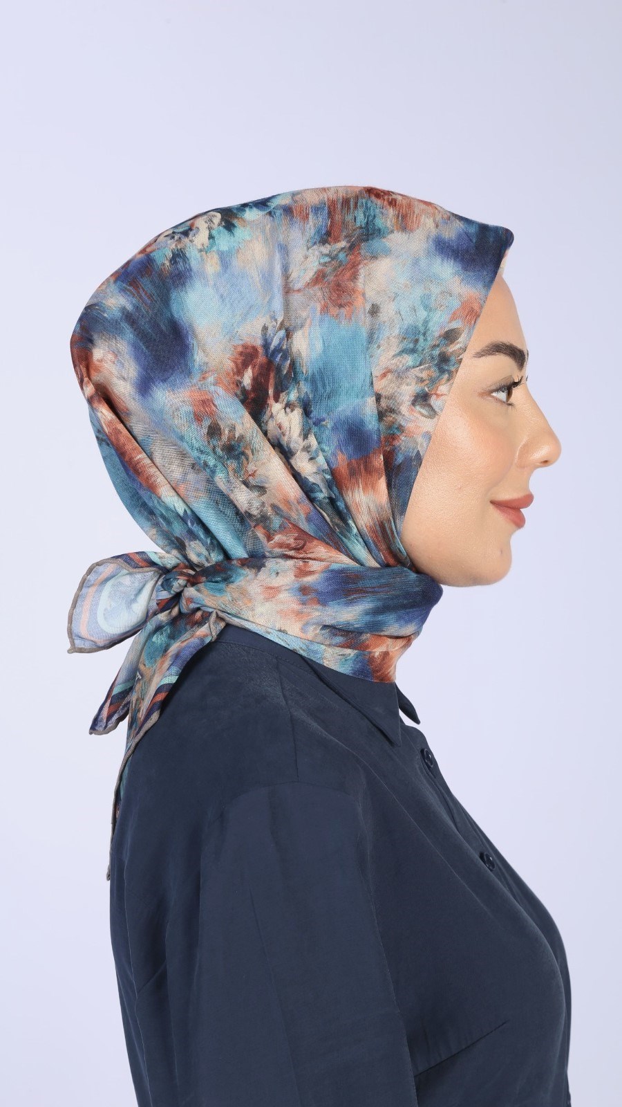 Locella Soft Pamuk Eşarp Mavi