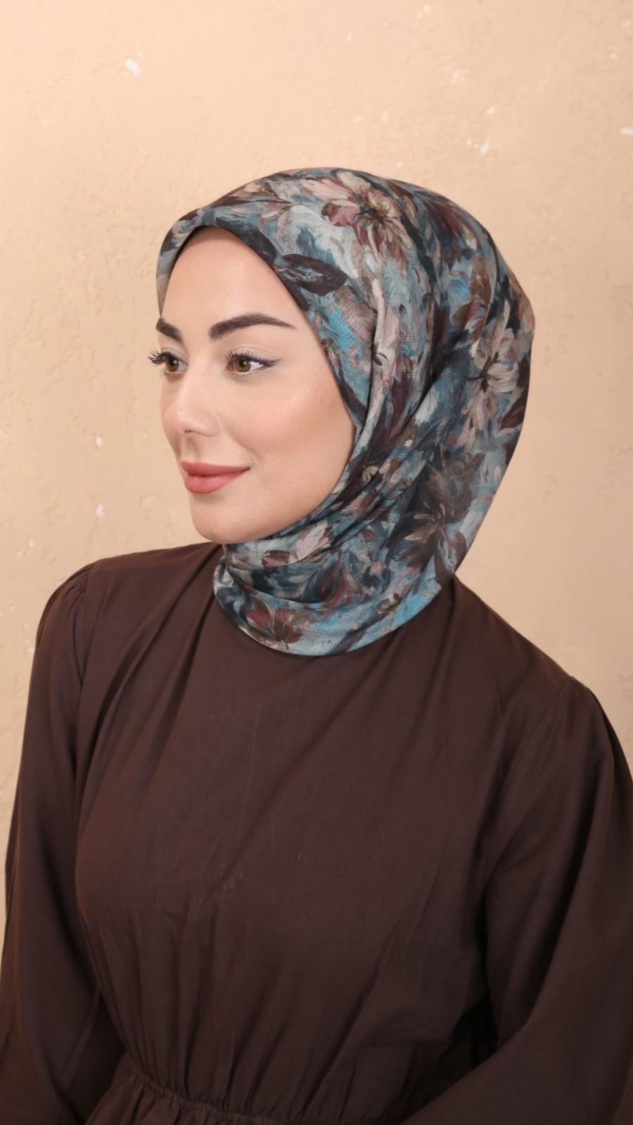 Locella Soft Pamuk Eşarp Petrol