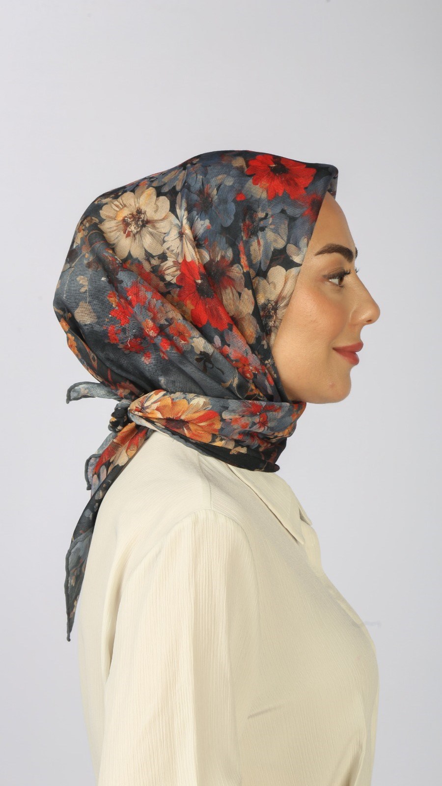 Locella Soft Pamuk Eşarp Lacivert