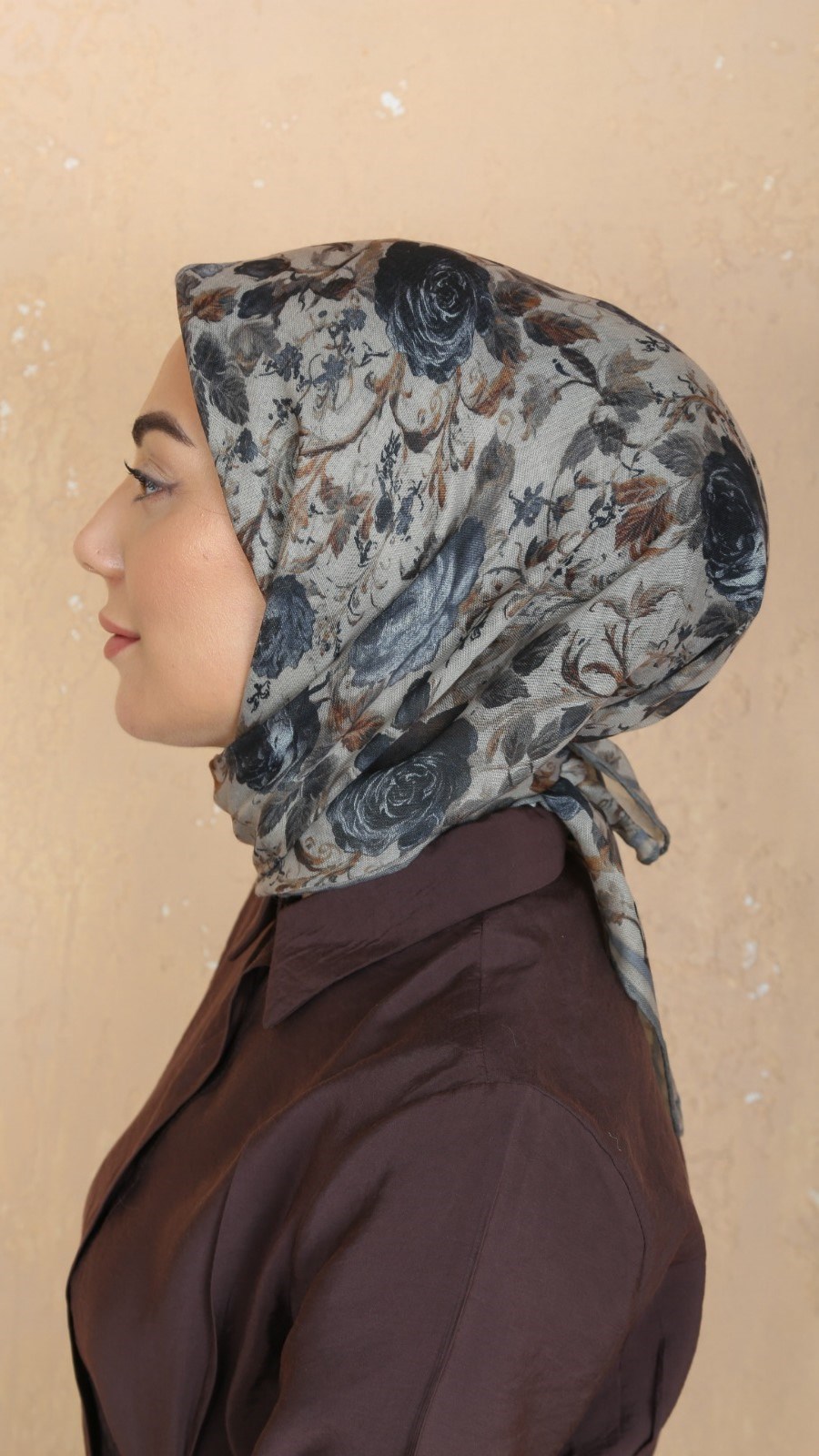 Locella Soft Pamuk Eşarp Koyu Krem