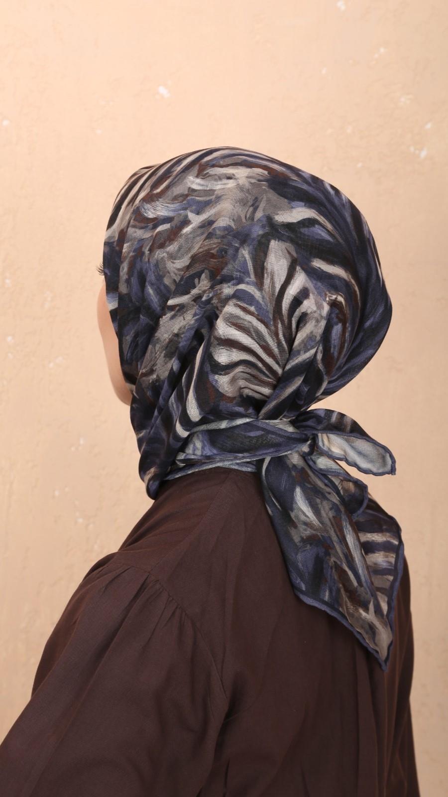 Locella Soft Pamuk Eşarp Lacivert